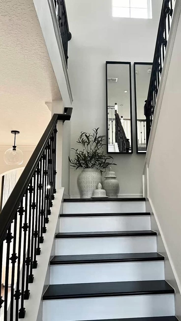 Mirror Trio Staircase Wall Elegance