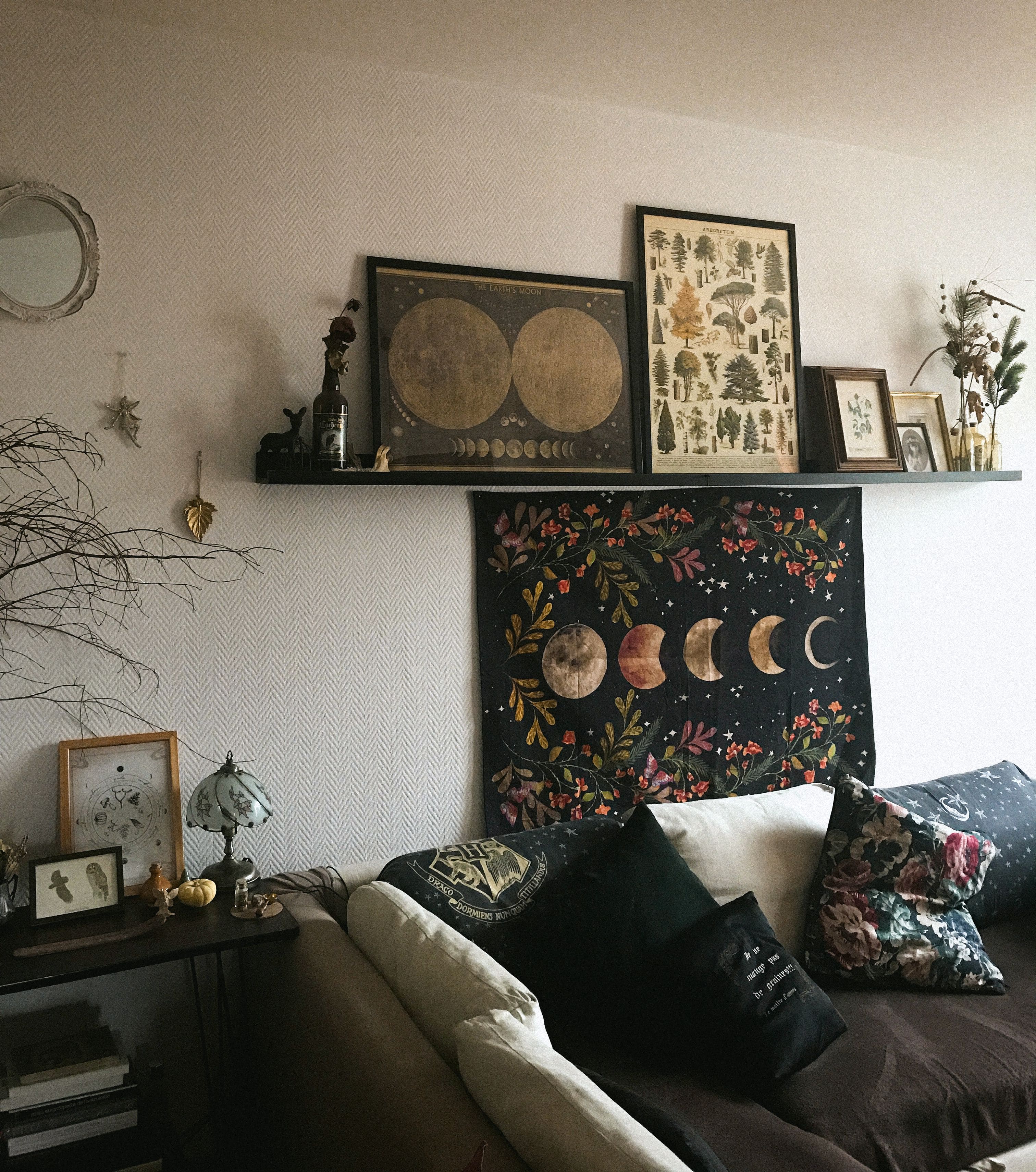 Moon Phases Tapestry Corner