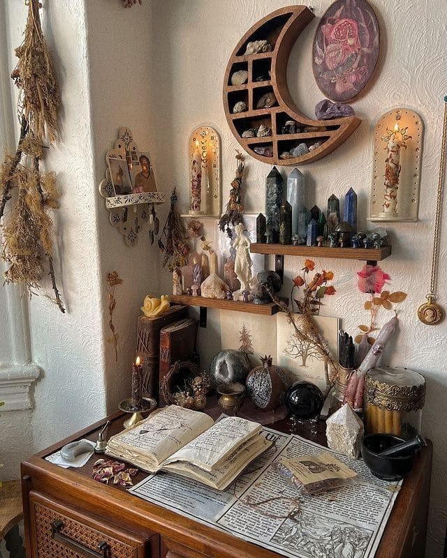 Mystical Crystal and Spellwork Altar