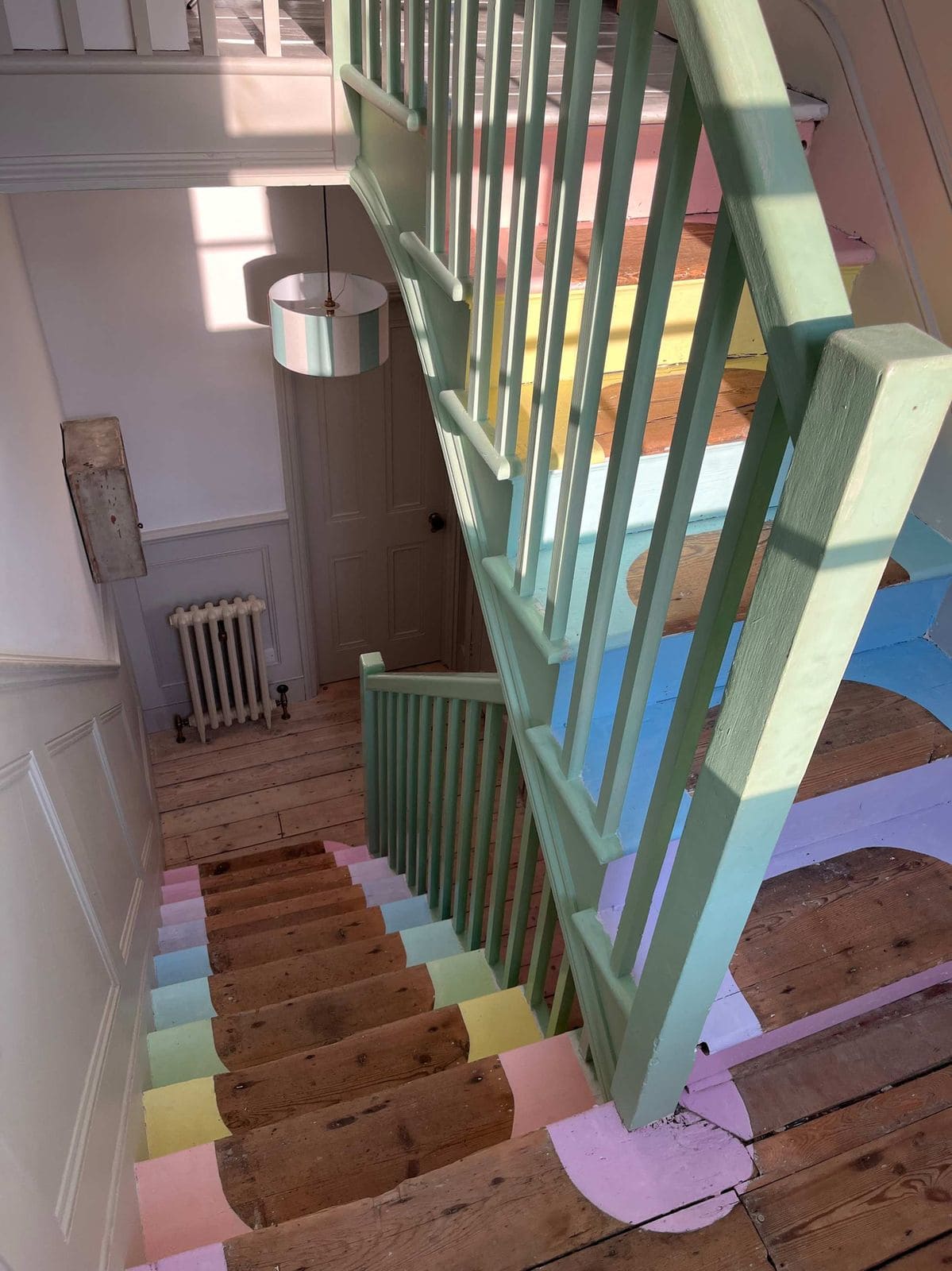 Pastel Rainbow Painted Staircase
