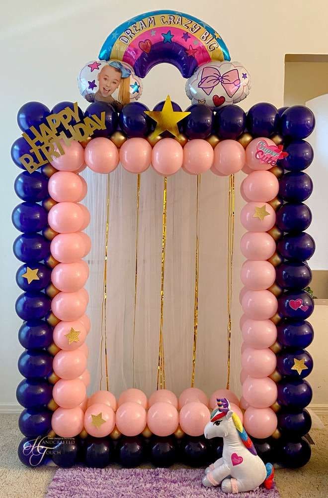 Rainbow Balloon Photo Frame Backdrop