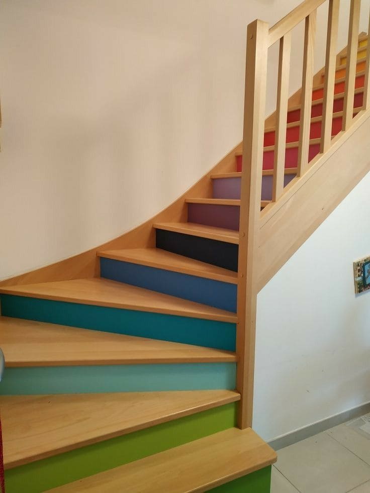 Rainbow Gradient Stair Transformation