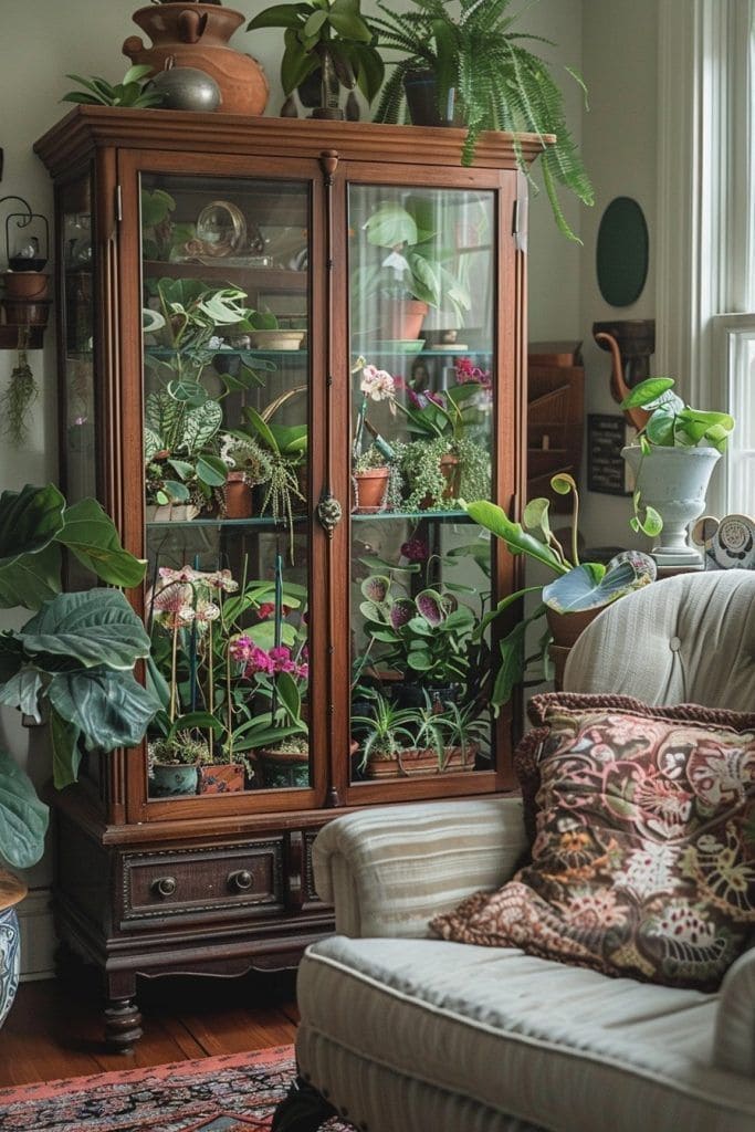 Repurposed Cabinet as Indoor Greenhouse