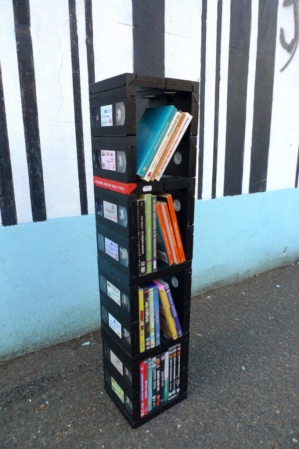 Retro VHS Tape Tower Shelf