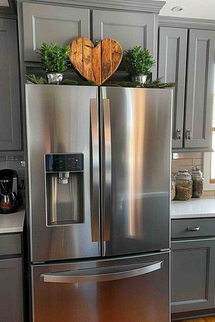 Rustic Heart Fridge Top Decor