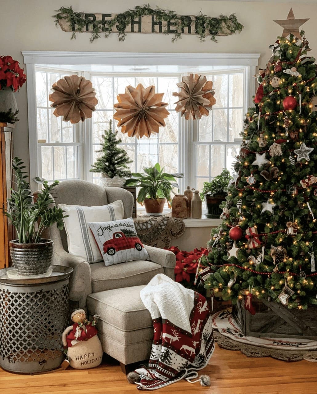 Rustic Holiday Reading Nook Charm