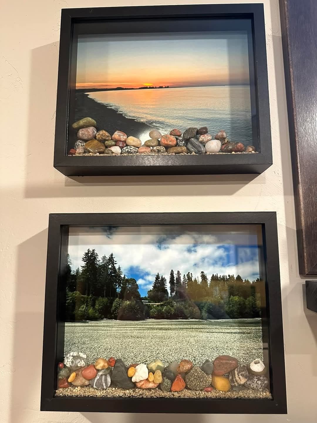Shadow Box Pebble Art Frames