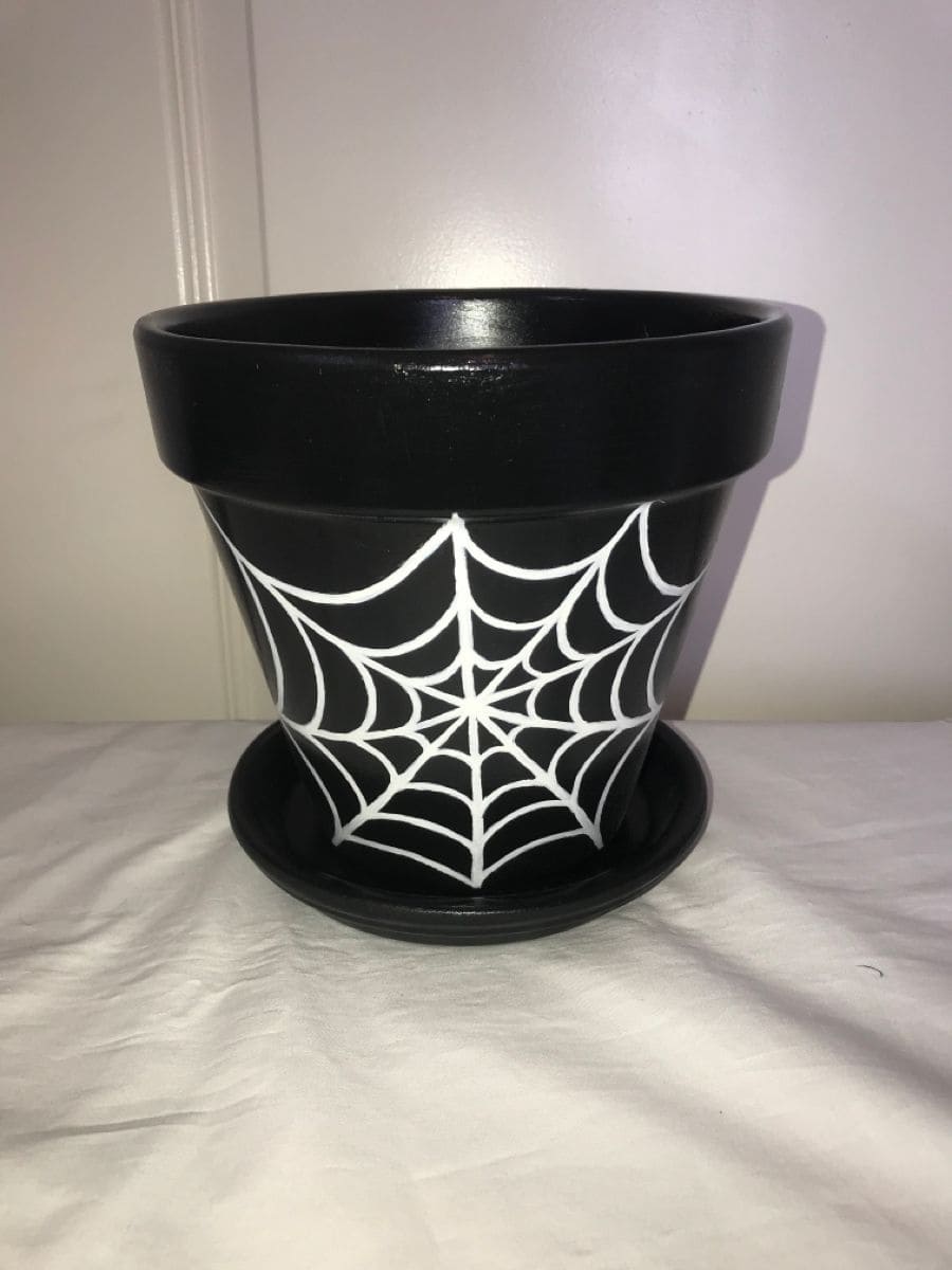 Spiderweb Halloween Planter