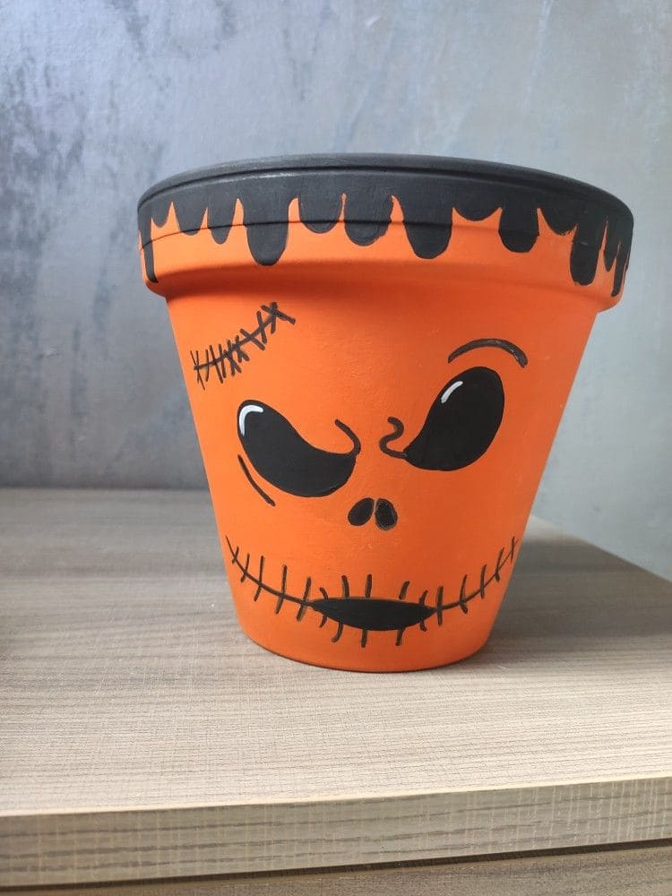 Spooky Jack-O’-Lantern Terracotta Pot