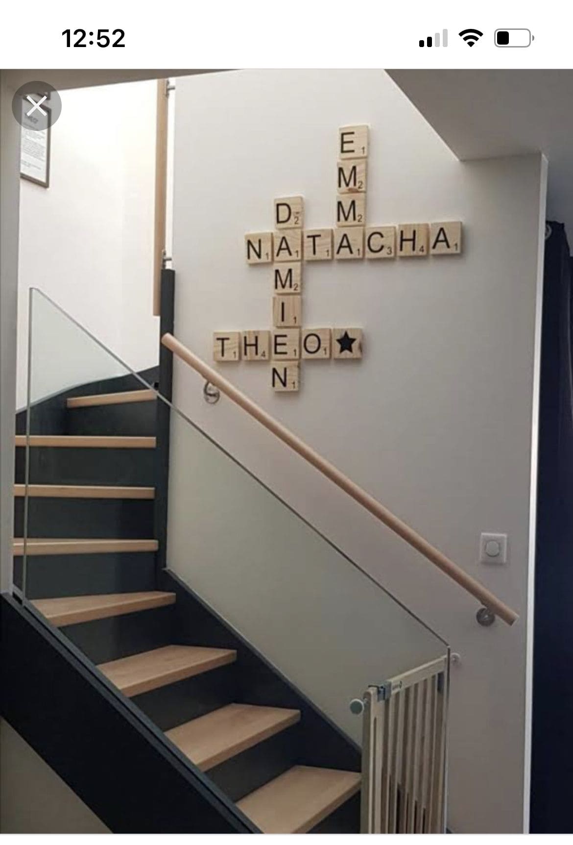 Stair Wall Scrabble Family Display