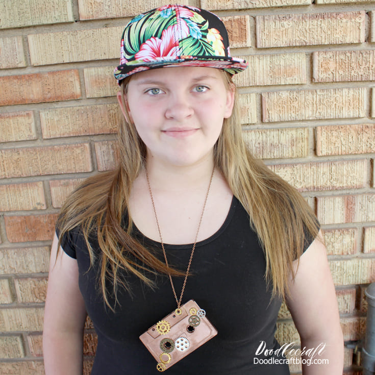 Steampunk Cassette Tape Necklace