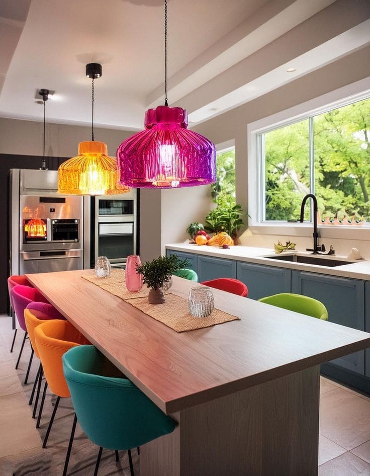 Vibrant Dining with Rainbow Charm