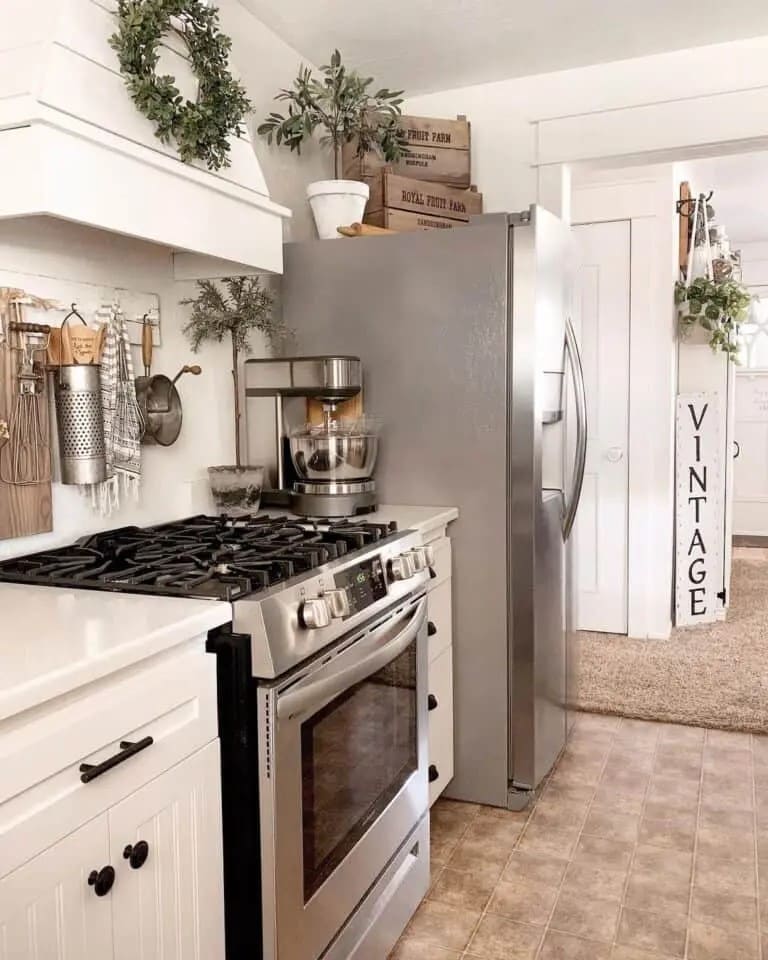 Vintage Crate Fridge Top Styling