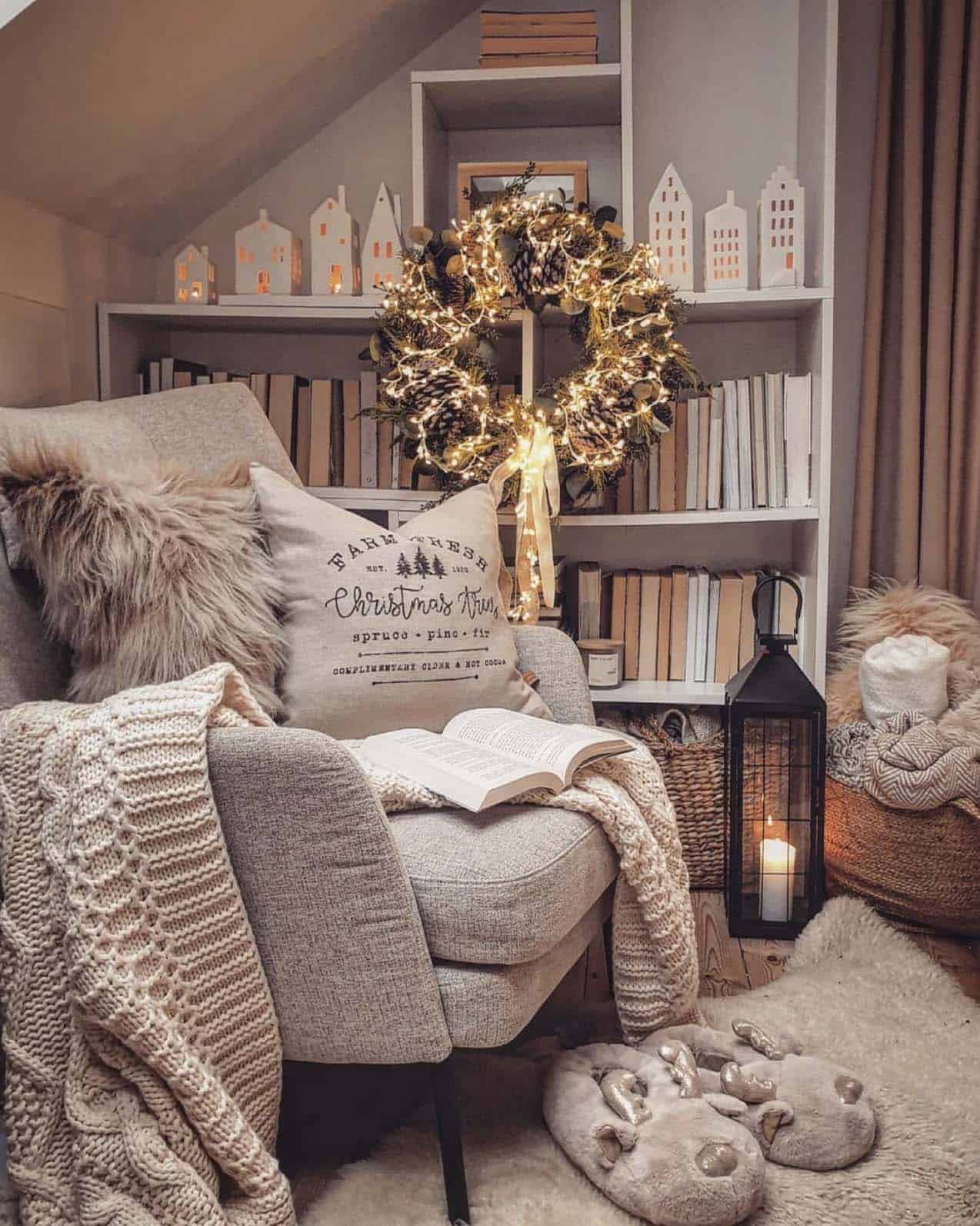 Warm Glow Christmas Reading Nook