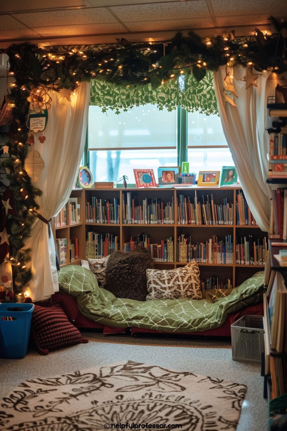 Whimsical Holiday Library Nook