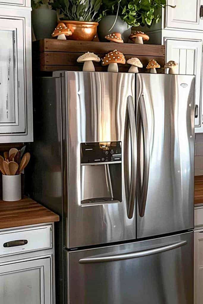 Whimsical Mushroom Fridge Top Decor