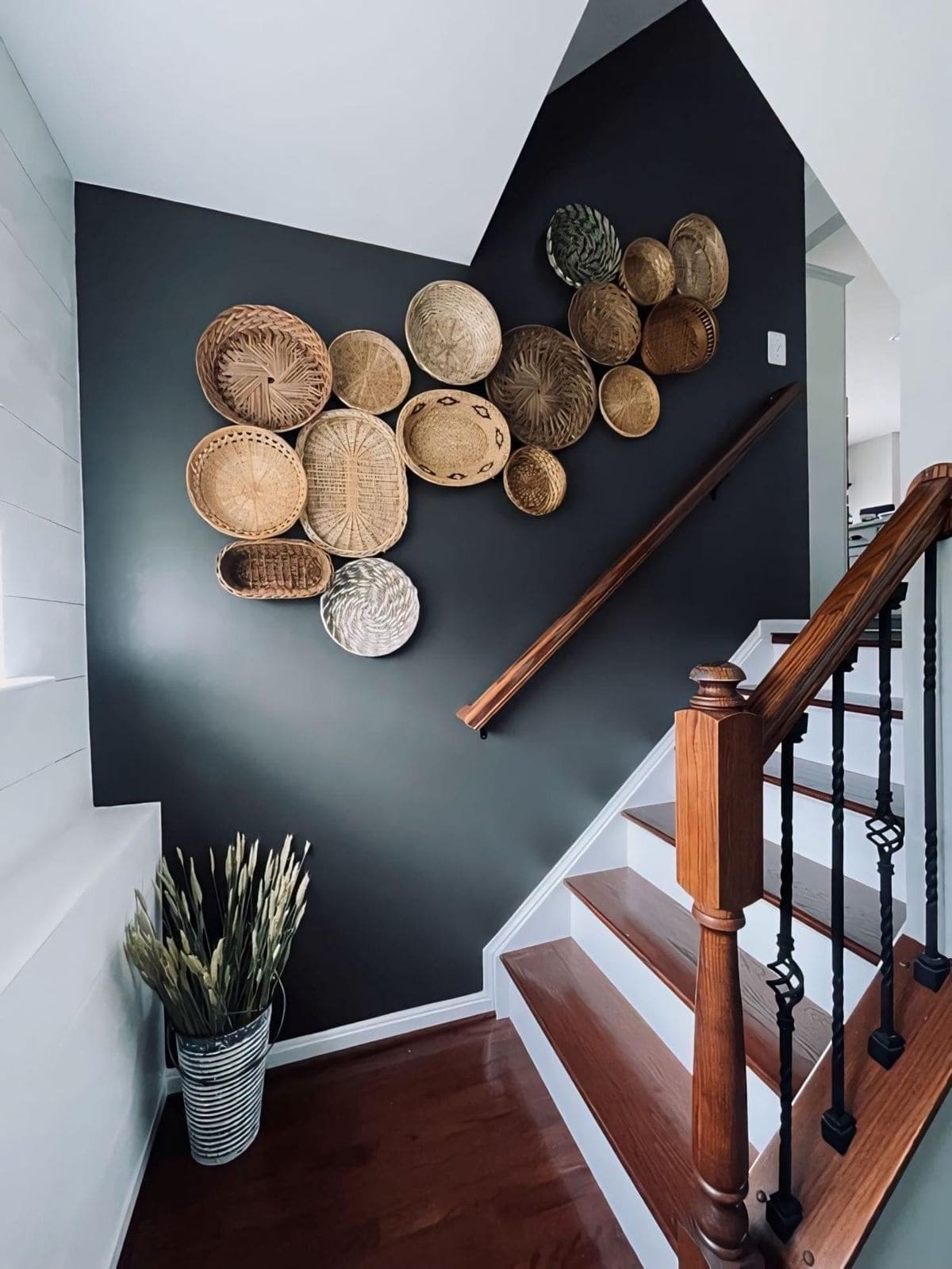 Woven Basket Wall for Staircase Charm