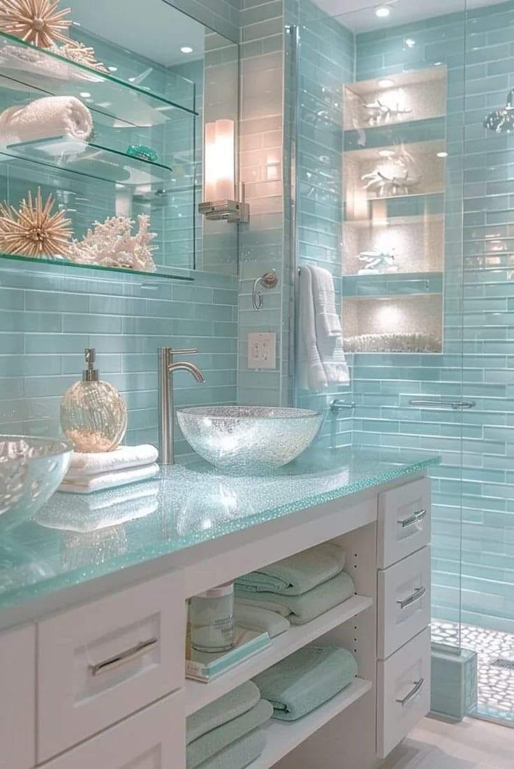 Aqua Mermaid Bathroom Vanity Design