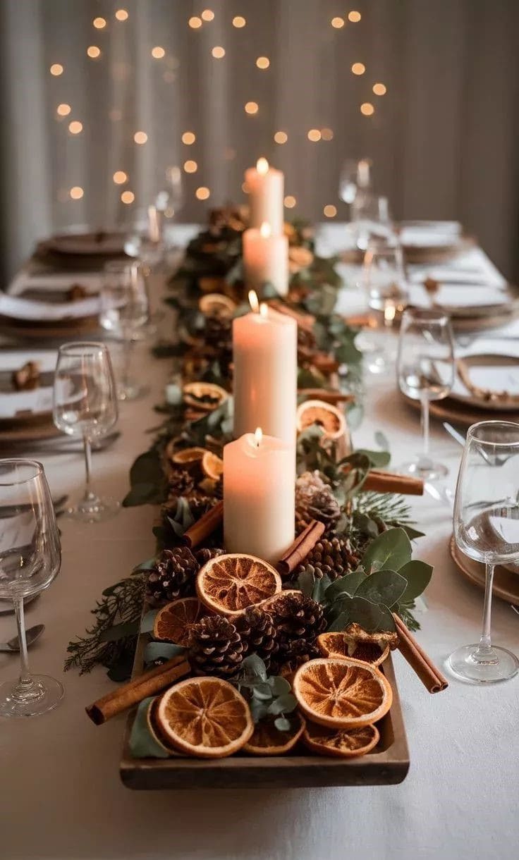 Candlelit Citrus Table Runner