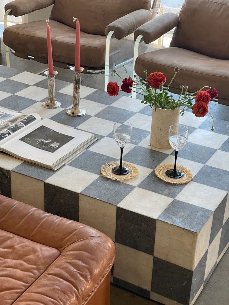 Checkerboard Stone Coffee Table