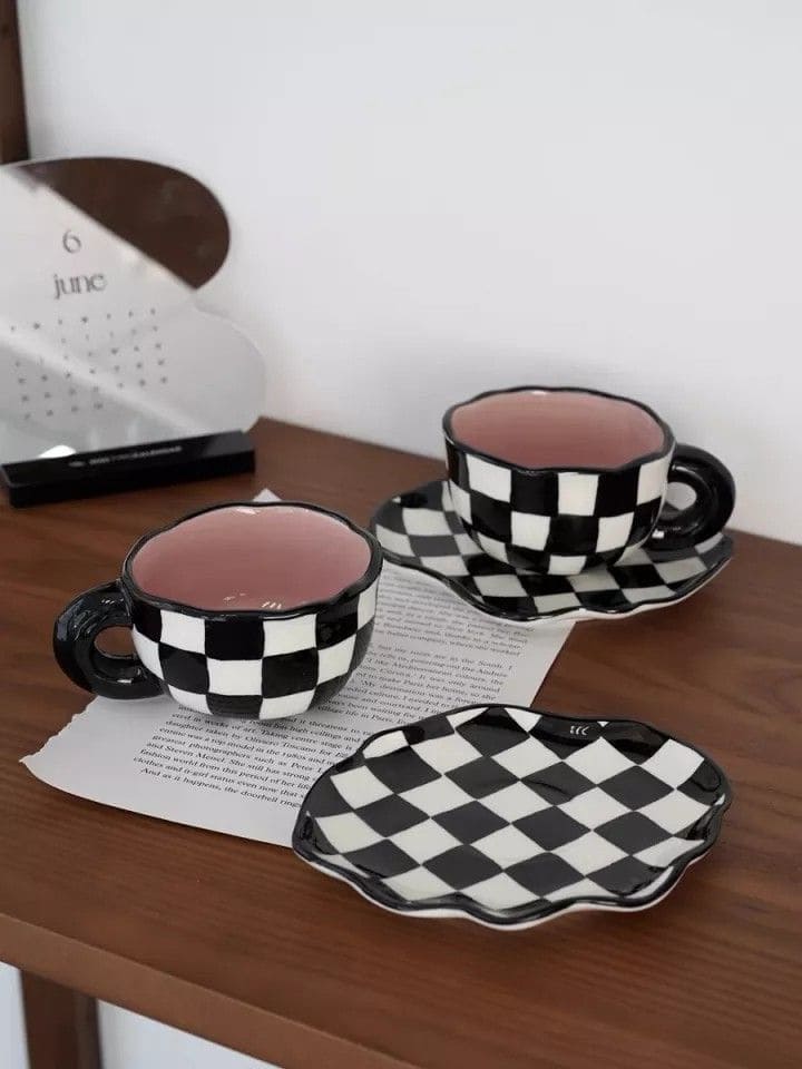 Checkerboard Tea Time Set