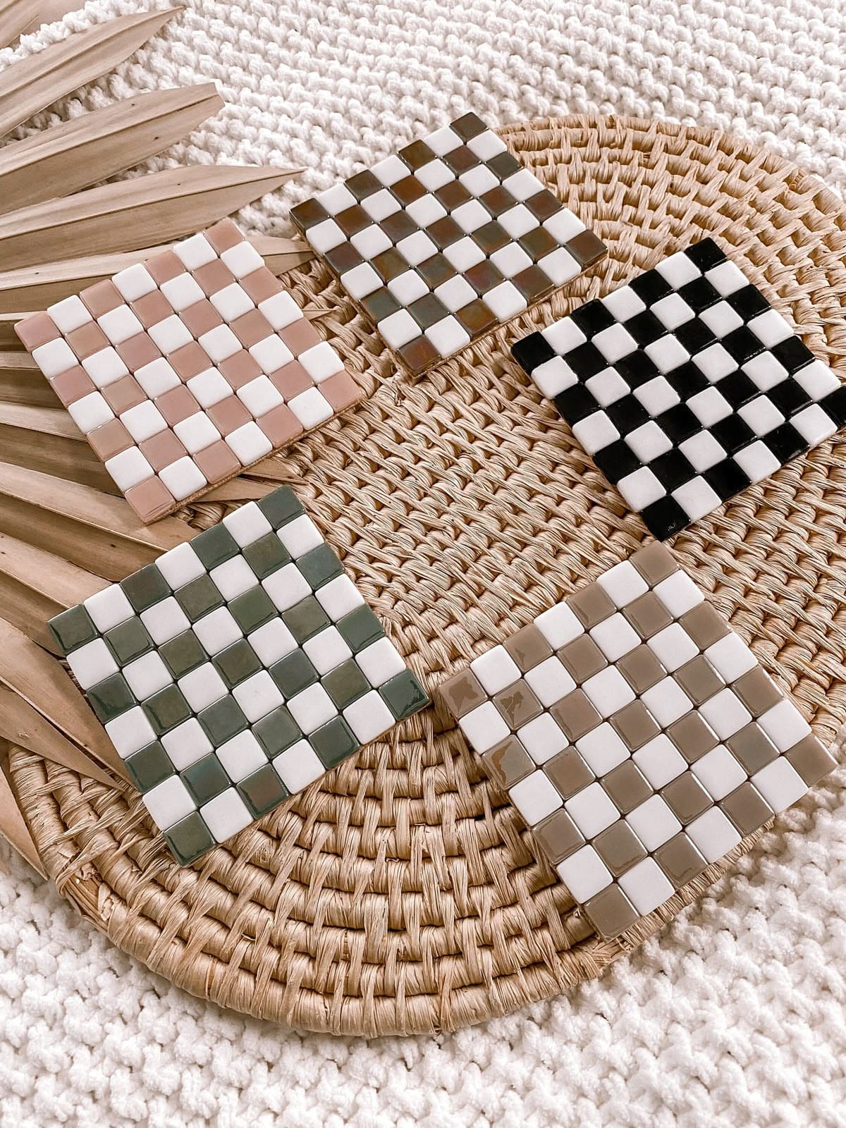 Checkerboard Tile Coasters