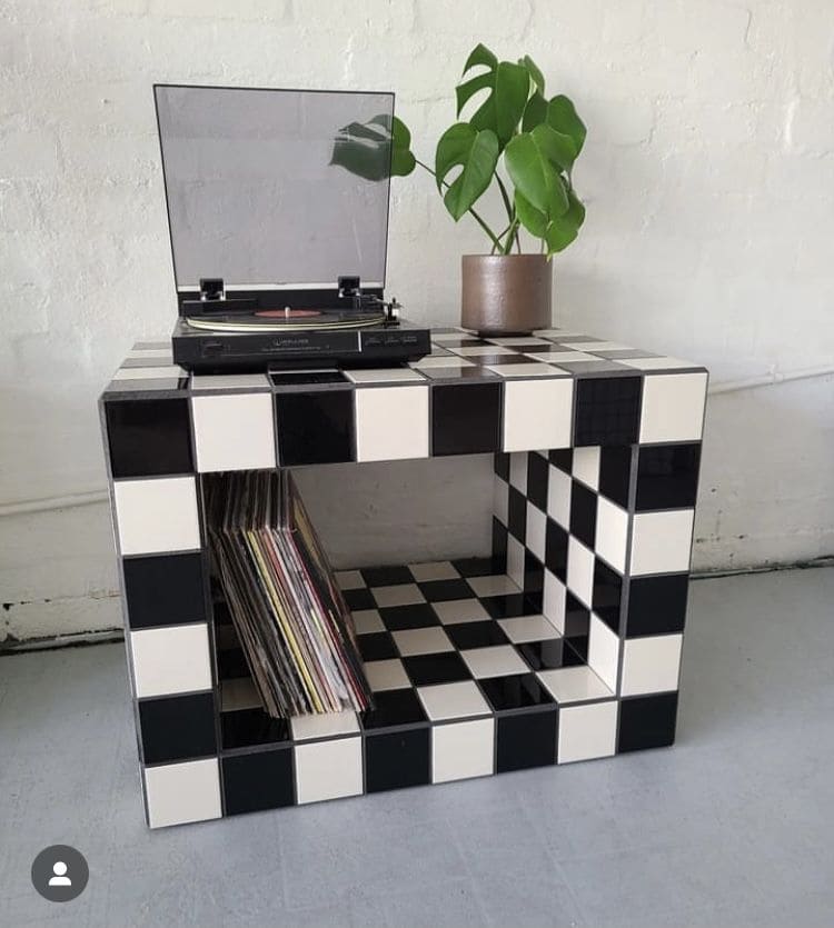 Checkerboard Vinyl Record Stand