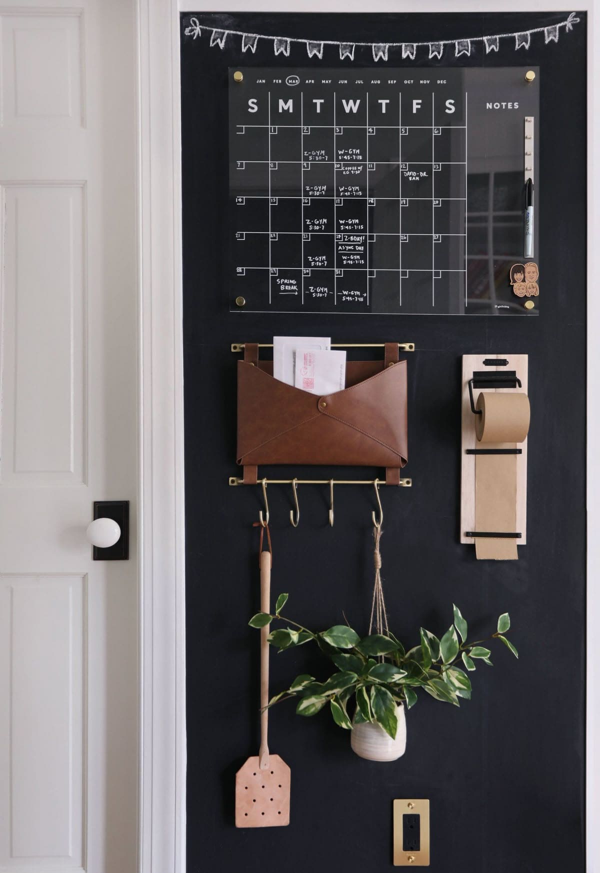 Chic Black and Leather Command Center