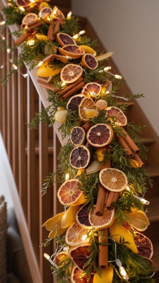 Citrus and Spice Stair Garland