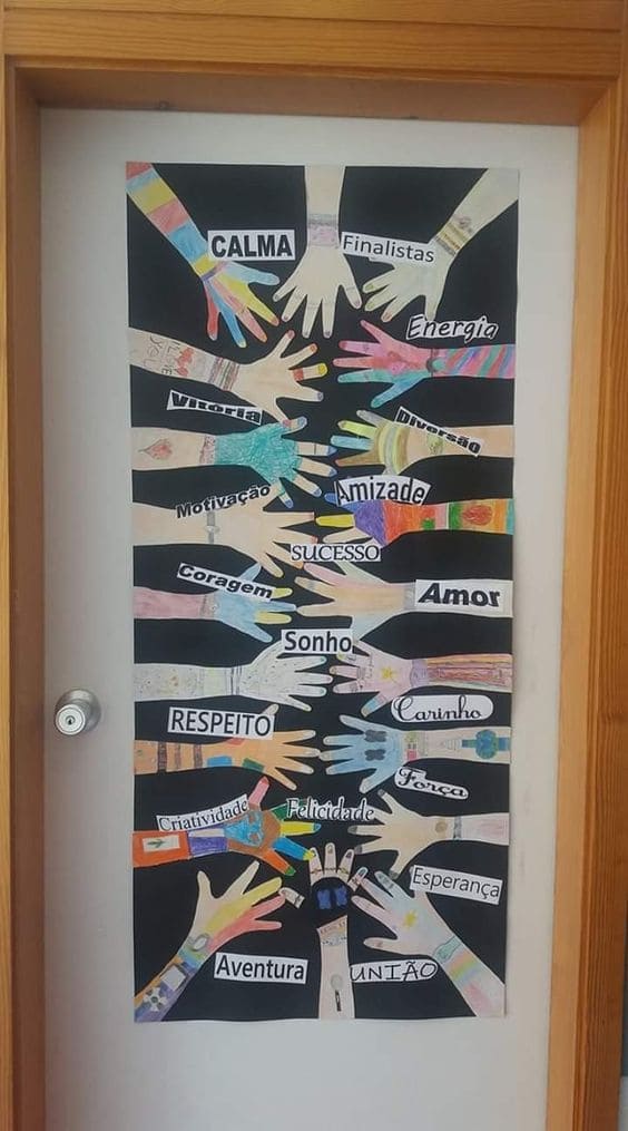 Collaborative Handprint Inspiration Wall