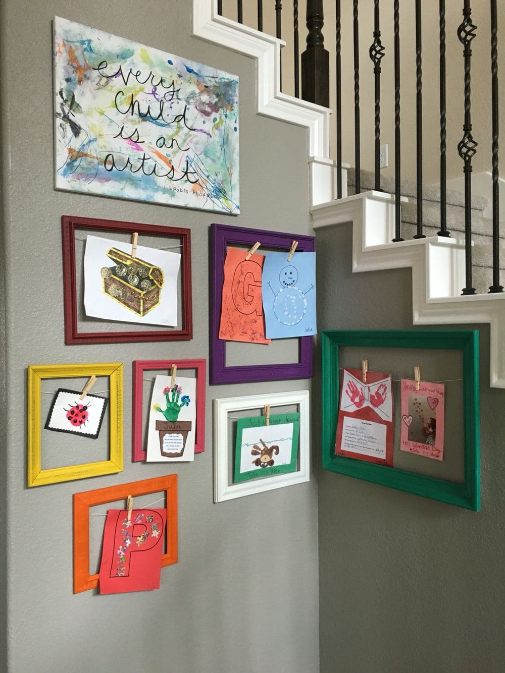 Colorful Empty Frame Art Display