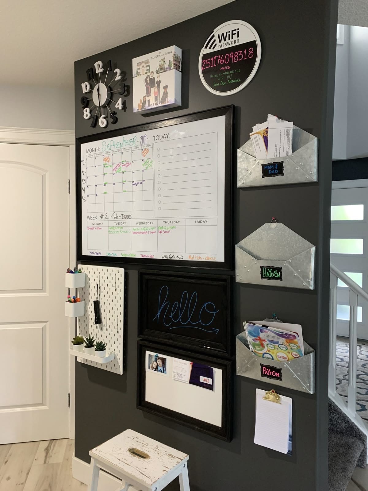 Colorful Family Wall Command Center