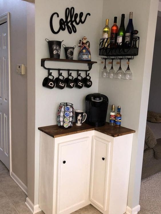 Compact Coffee and Wine Nook