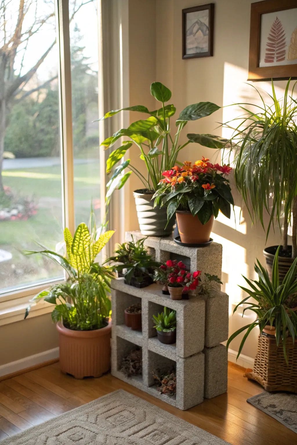 Concrete Block Plant Shelf