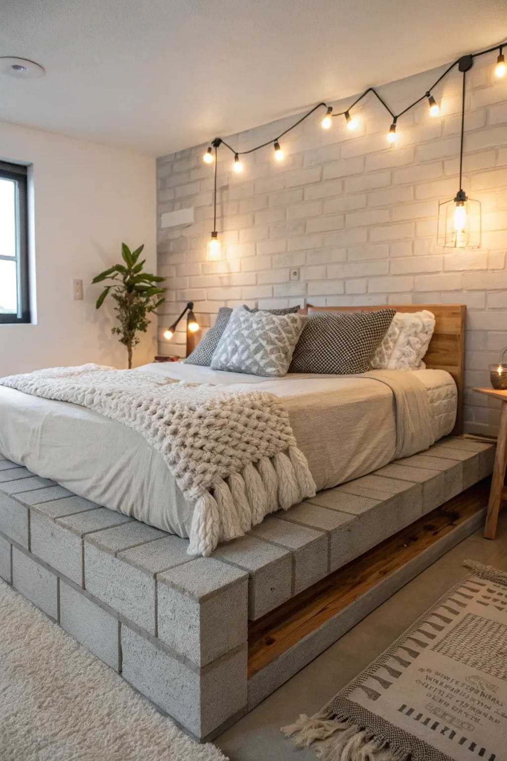 Concrete Block Platform Bed
