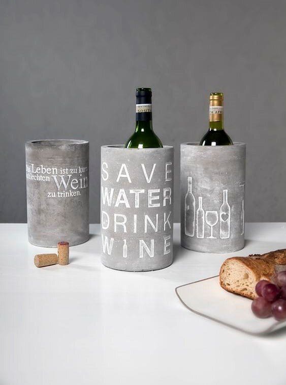 Concrete Wine Bottle Coolers