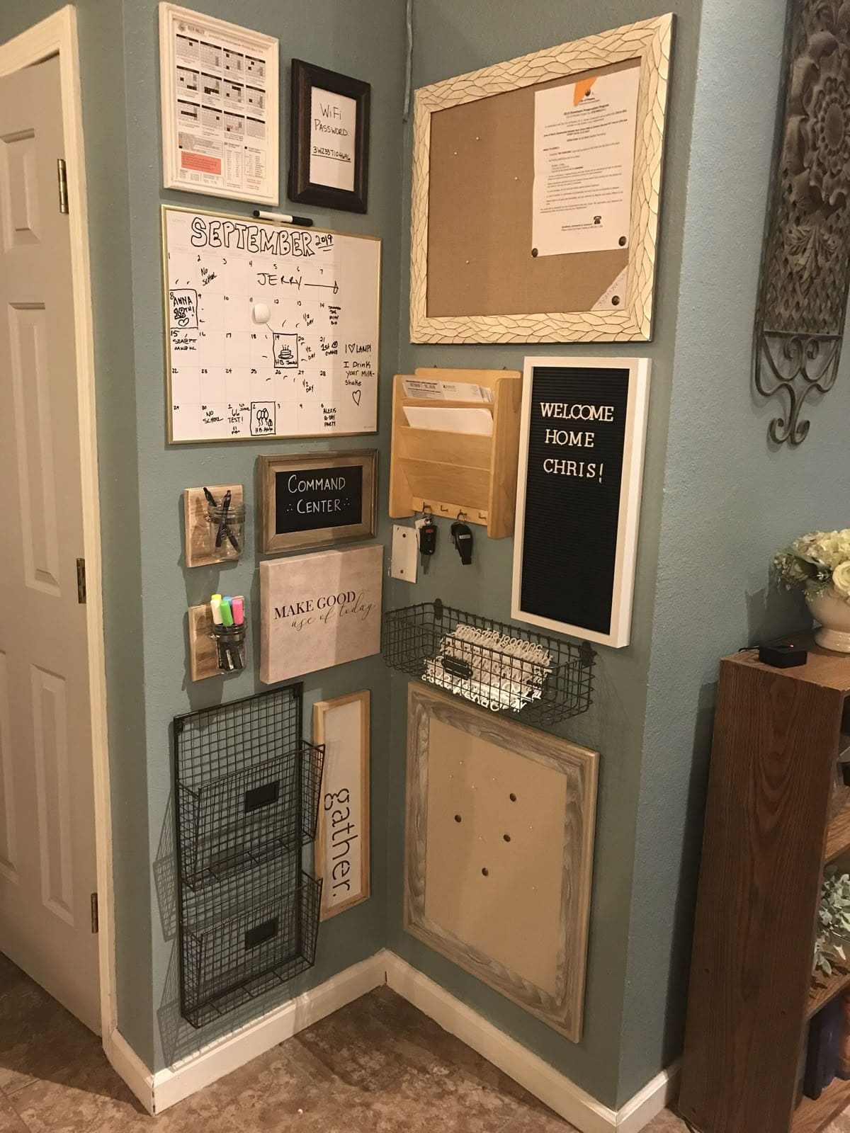 Corner Family Command Center Wall