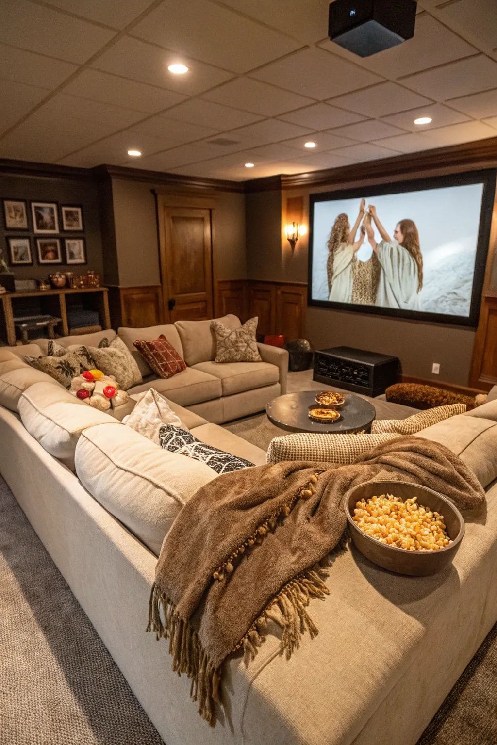 Cozy Basement Movie Retreat