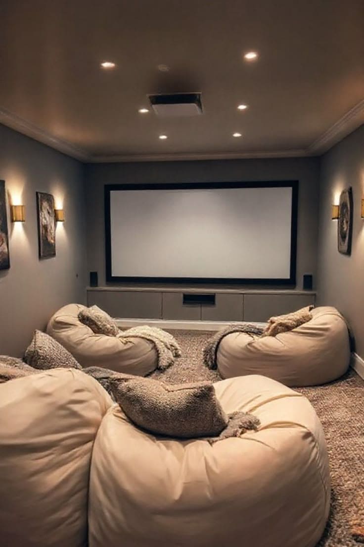 Cozy Beanbag Theater Room