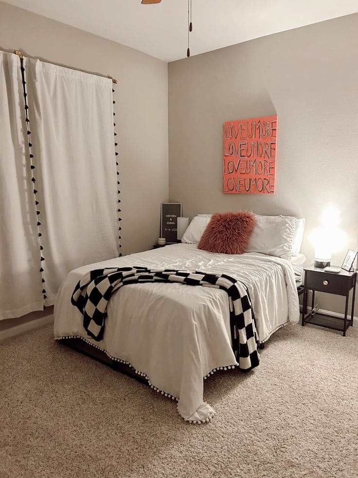 Cozy Checkerboard Bedroom Accent