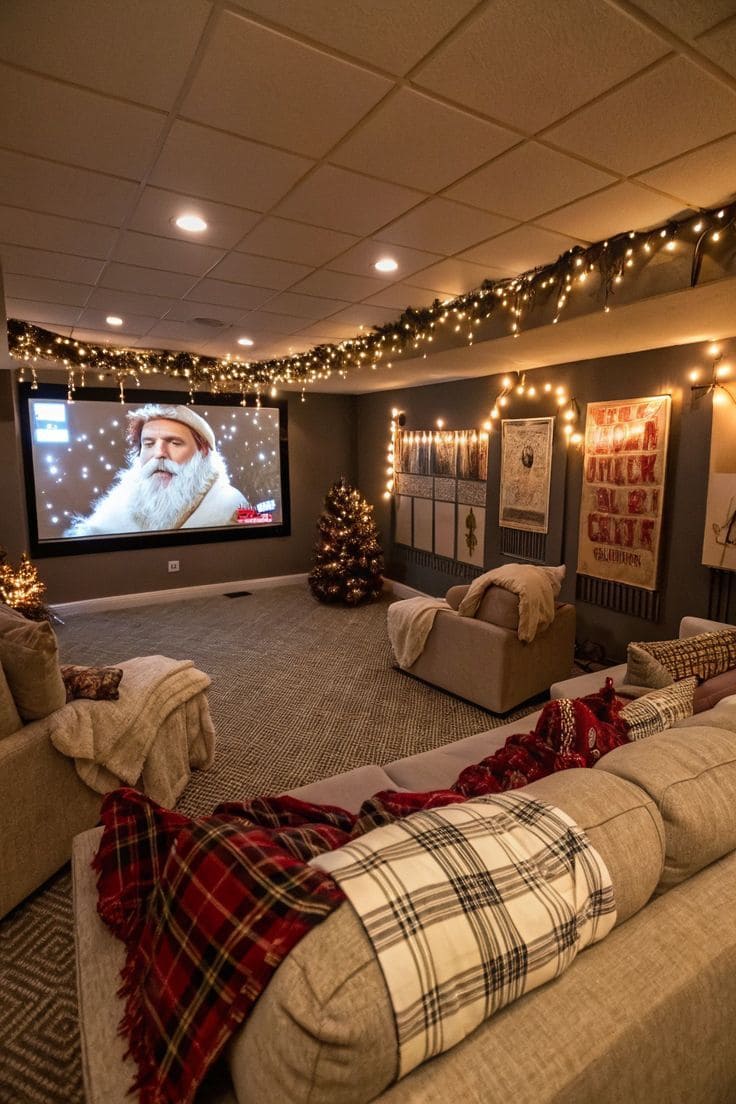 Cozy Christmas Cinema Room