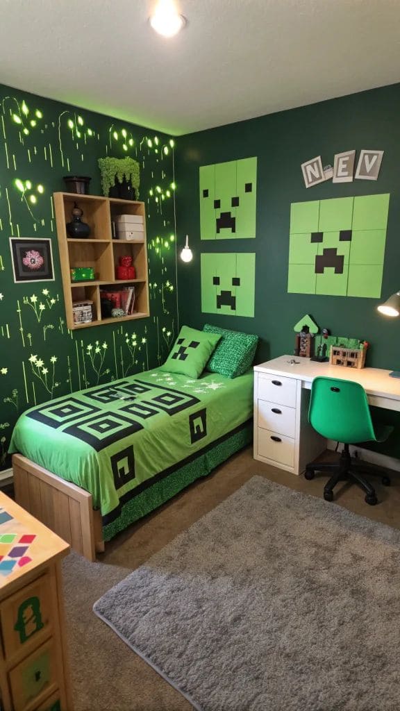 Creeper-Inspired Gamers Nook