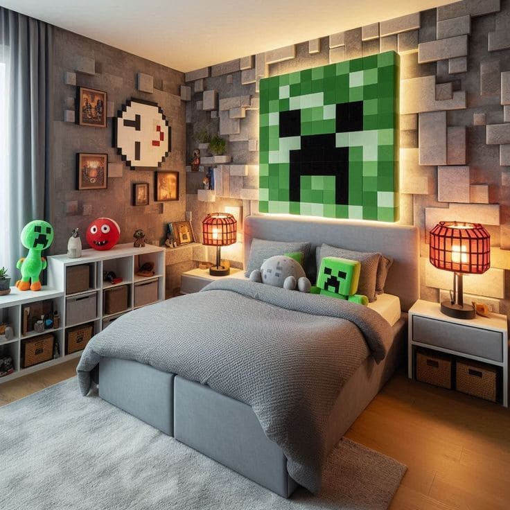 Creeper-Inspired Pixel Dream Room