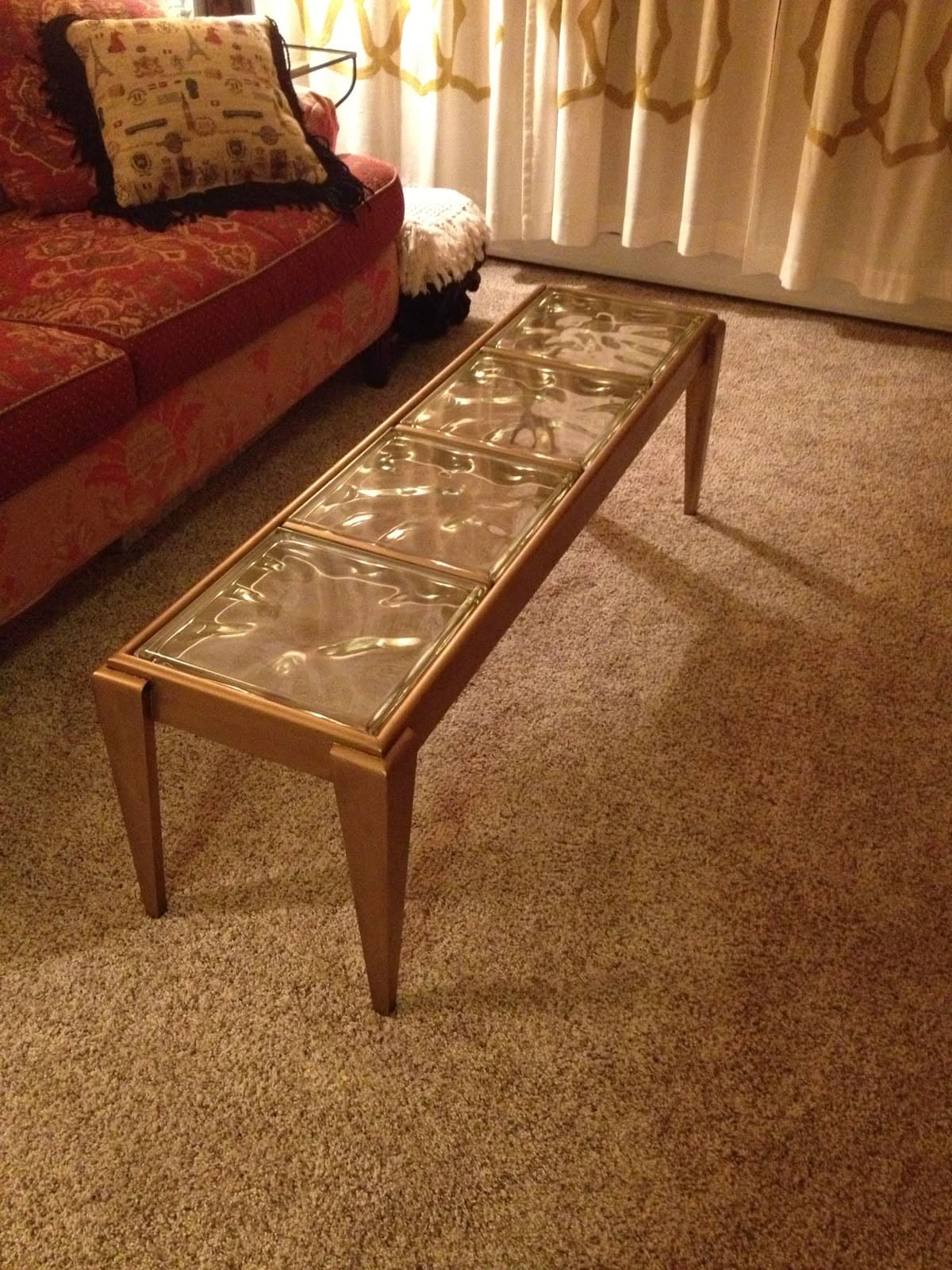 Elegant Glass Block Coffee Table