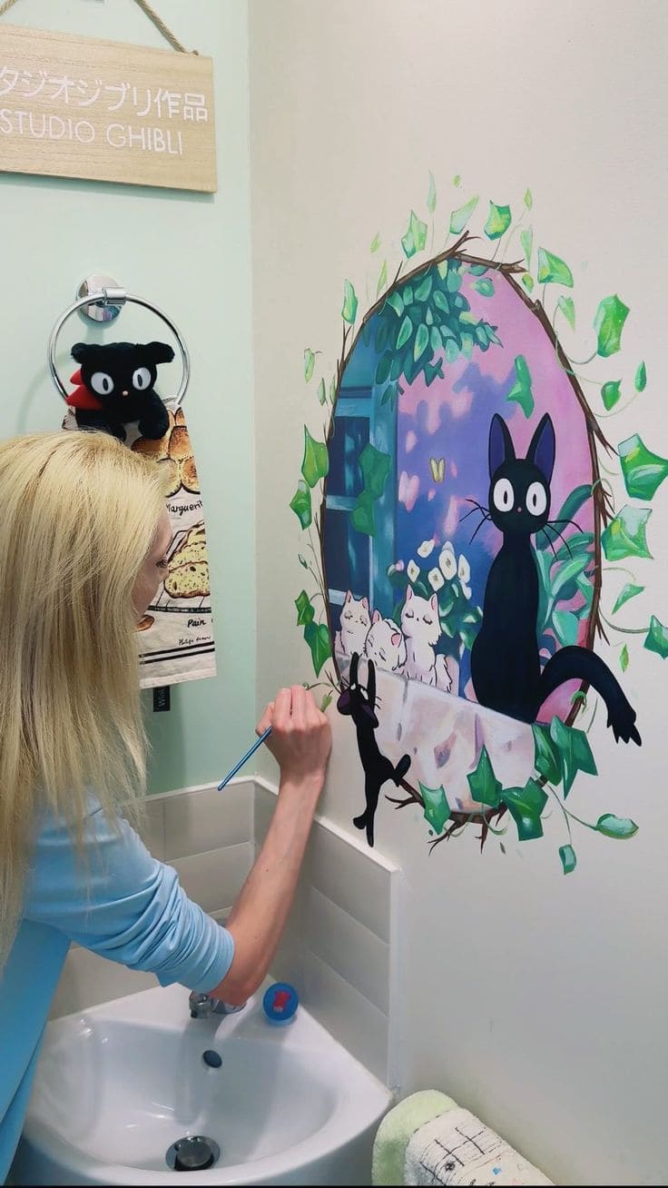 Enchanted Ghibli Cat Window