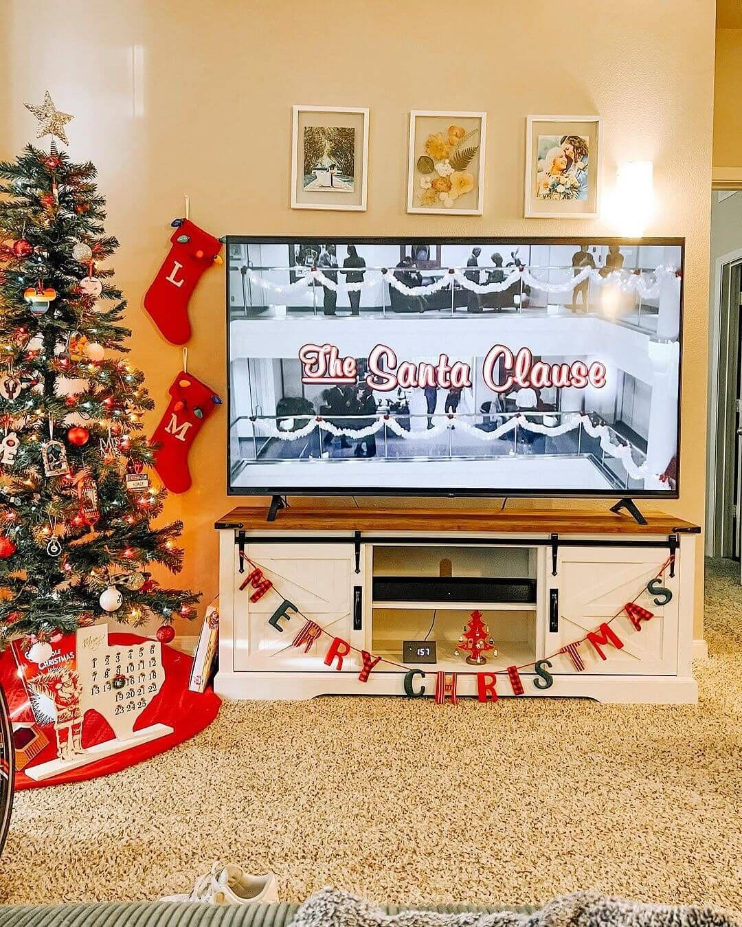 Festive Movie Night TV Setup