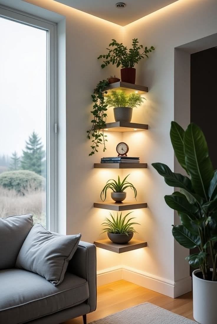 Floating Shelf Garden Nook