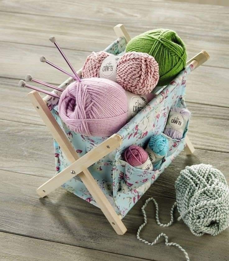 Floral Fabric Yarn Caddy