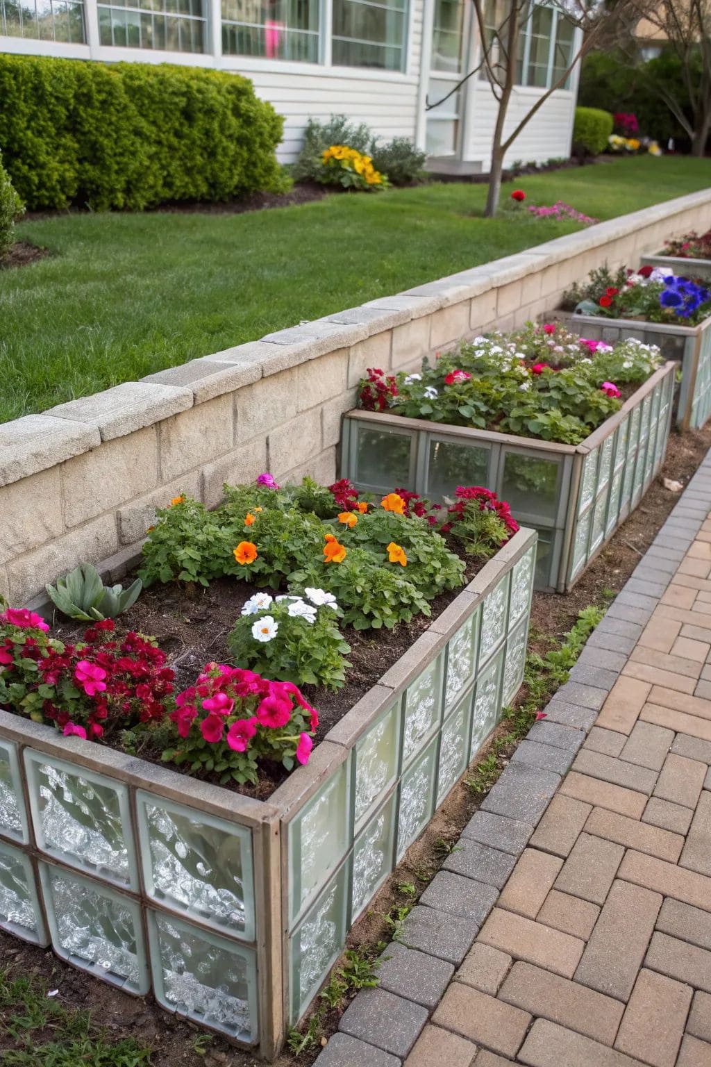 Glass Block Garden Planters