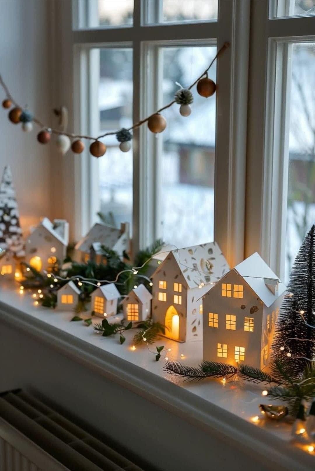Glowing Village by the Window